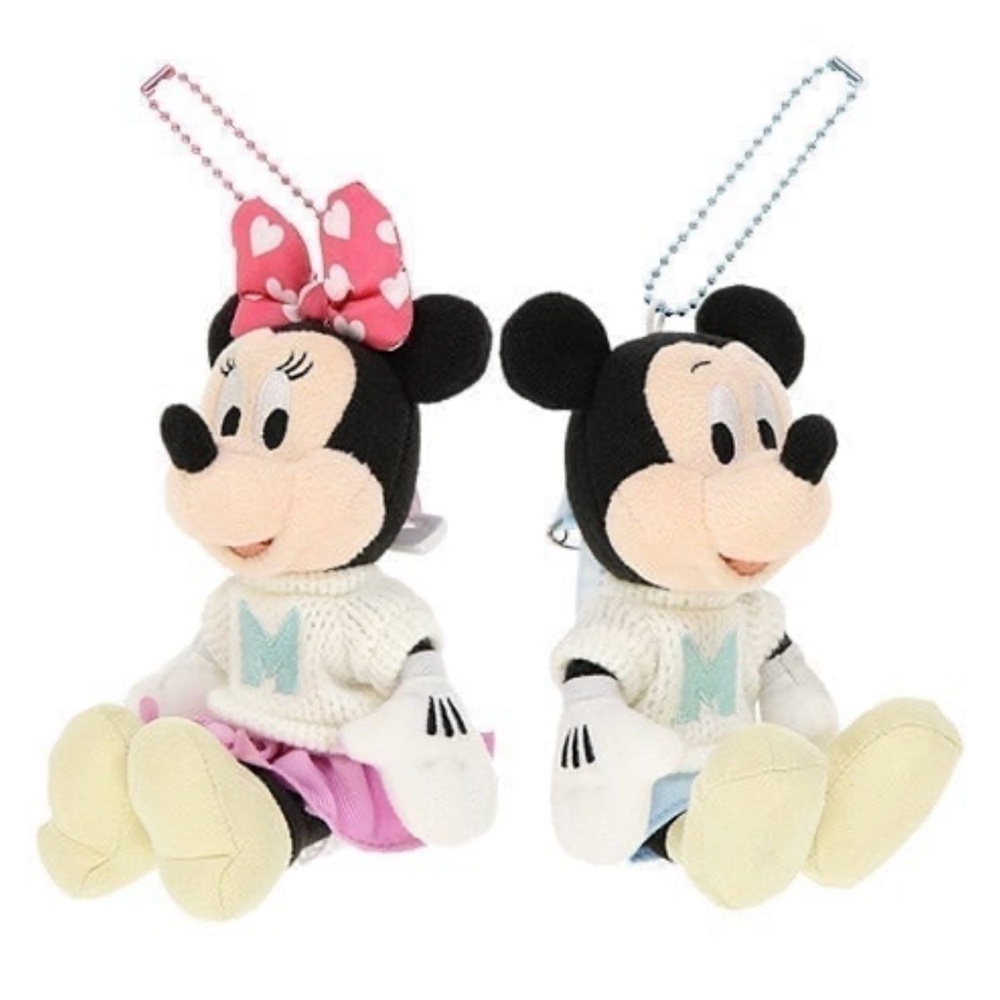 Tokyo Disney Resort Mickey & Minnie Nakayoshi Club Plush Keychain Set